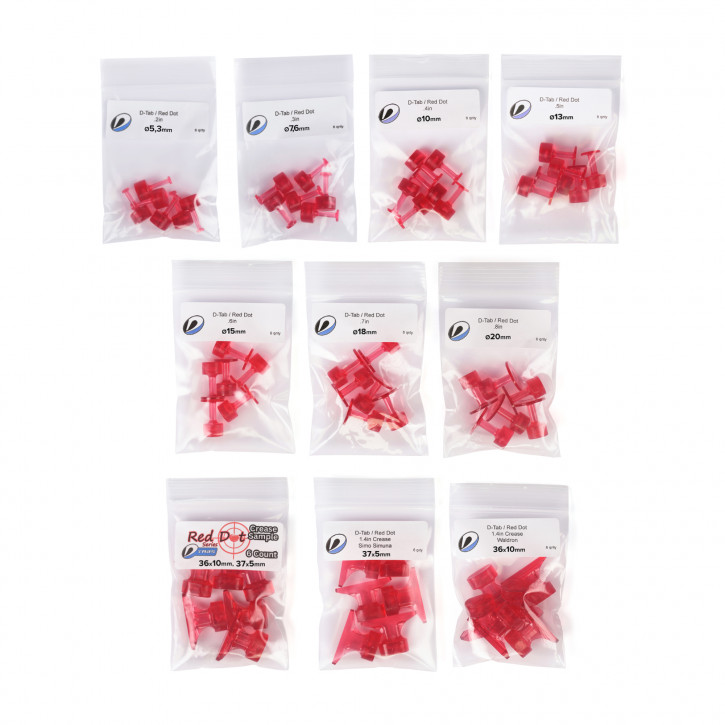 Klebeadapter Dentless, 10 x Sets D-Tabs für Hageldellen, spitzige Hageldellen