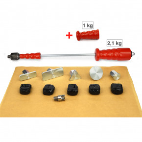 Zughammer _LANG_ + 1 kg Papa Bär + 250 g. Kaltkleber (Cola Fria) im Silikonbox_ Ausbeulwerkzeug als Dellenwerkzeug