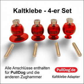 Kaltkleber-Adapter 4-er Set für Zughammer, Gleithammer PullDog II