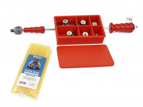Zughammer _LANG_ + 1 kg Papa Bär + 250 g. Kaltkleber (Cola Fria) im Silikonbox_ Ausbeulwerkzeug als Dellenwerkzeug
